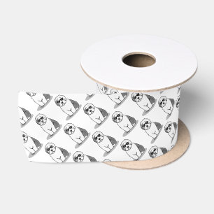 Cool Old English Sheepdog (Grey 1) Cute Funny Satin Ribbon