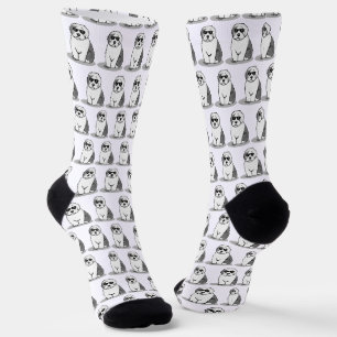 Cool Old English Sheepdog (Grey 1) Cute Funny Socks