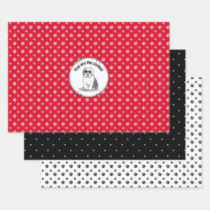 Cool Old English Sheepdog (Grey 1) Cute Funny Wrapping Paper Sheet