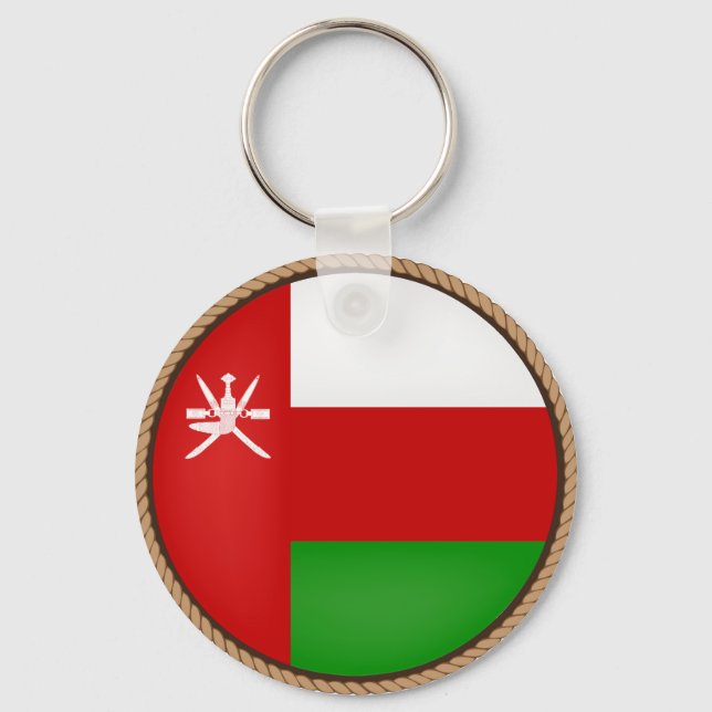 Cool Oman Flag Seal Key Ring (Front)