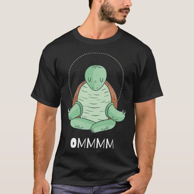 Cool OMMM meditation relaxation turtle yoga T-Shirt (Front)