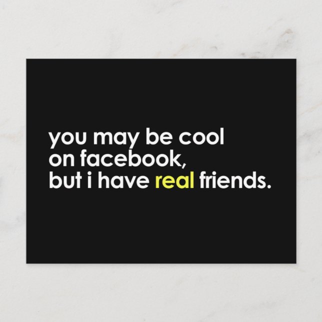 Cool on facebook postcard (Front)