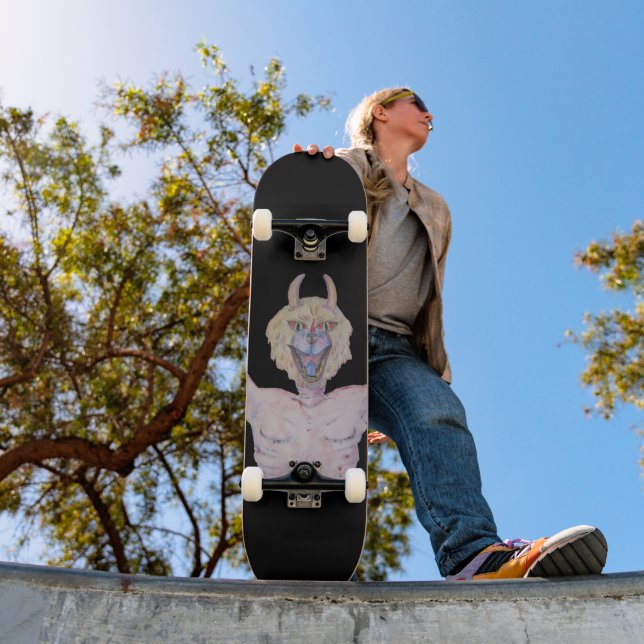 cool on-off picture of demonic monster skateboard (Outdoor 1)