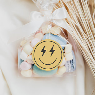 Cool One Boy's First Birthday Chequered Retro Classic Round Sticker