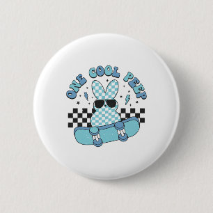 Cool One Bunny Happy Easter Day Skateboard Lovers 6 Cm Round Badge