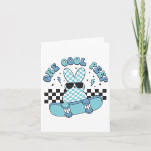 Cool One Bunny Happy Easter Day Skateboard Lovers  Card