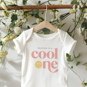 Cool One Groovy Girl's Chequered Retro Baby Bodysuit