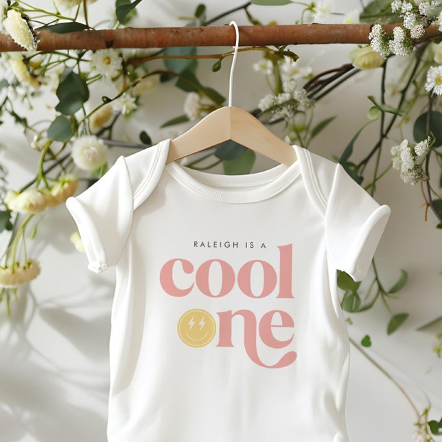 Cool One Groovy Girl's Chequered Retro Baby Bodysuit (Creator Uploaded)