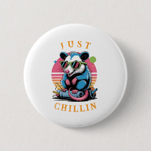 Cool Opossum 80s Retro Flair 6 Cm Round Badge