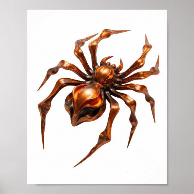 Cool Orange ABSTRACT ART Modern Design Poster (Front)