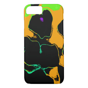 Cool Orange and Black Exotic Print iPhone 7 Case