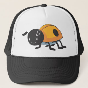 Cool Orange Baby Ladybug Cartoon Trucker Hat