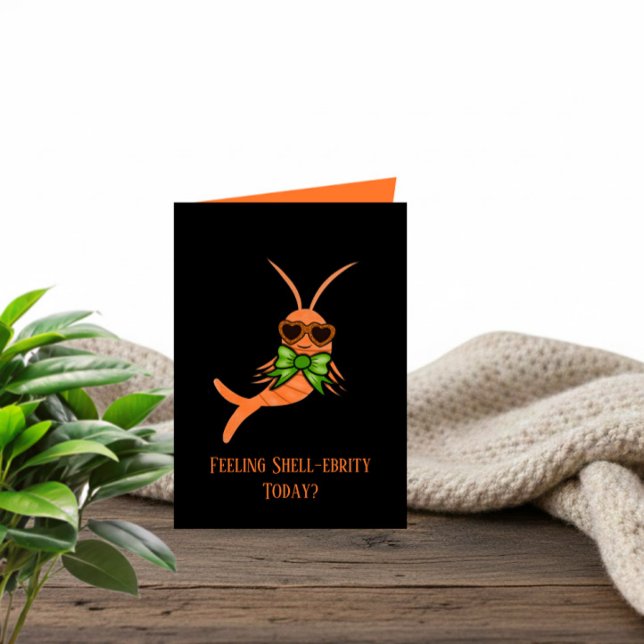 Cool orange birthday shrimp card (Creator Uploaded)