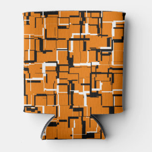 COOL Orange Black White Can Cooler