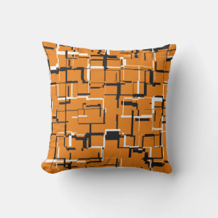 COOL Orange Black White Cushion
