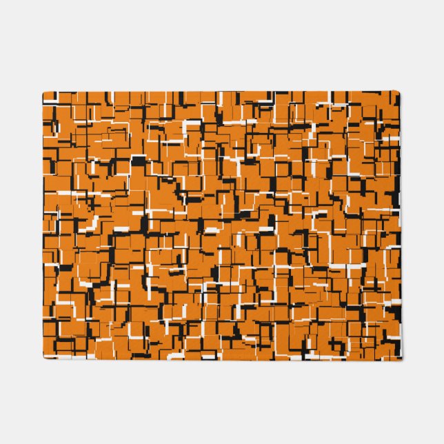 COOL Orange Black White Doormat (Front)
