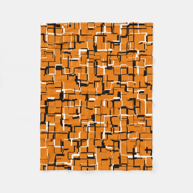 COOL Orange Black White Fleece Blanket (Front)