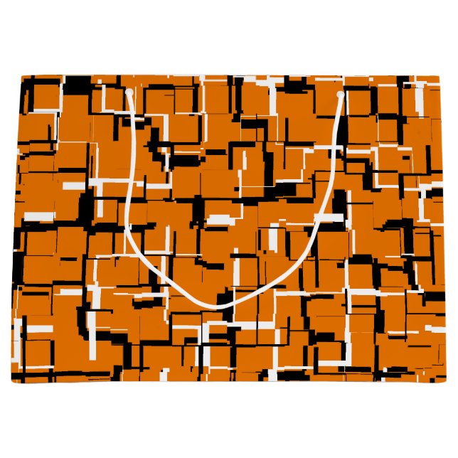 COOL Orange Black White Large Gift Bag (Front)