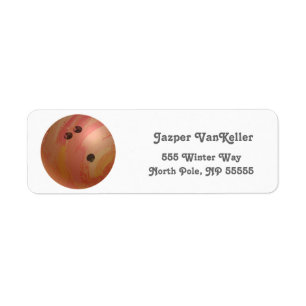 Cool Orange Bowling Ball Return Address Labels
