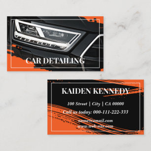 Cool Orange Car Service Detailing Photo Template Business Card