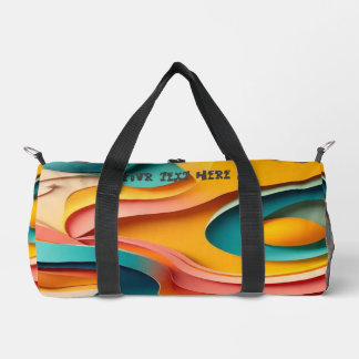 Cool orange duffel bag with text editable