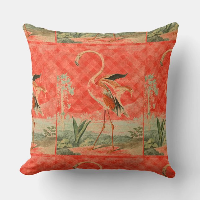 Cool Orange Flamingo Cushion (Front)