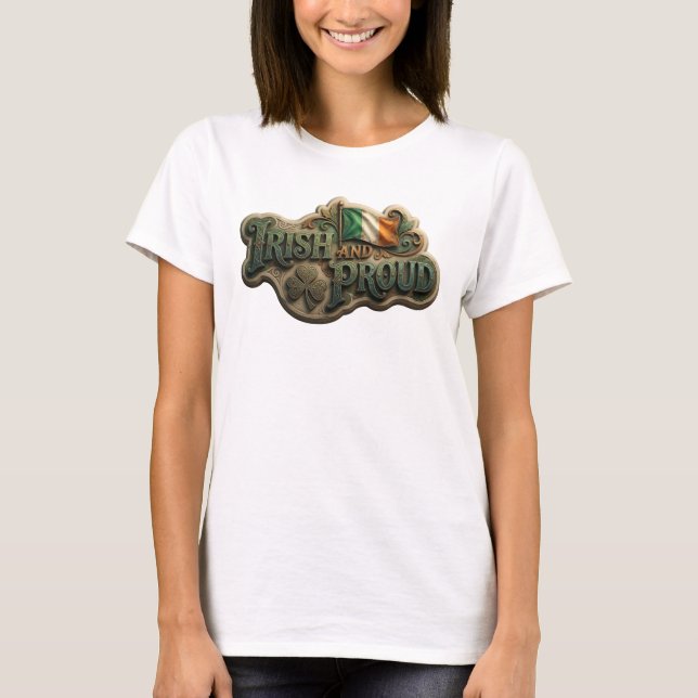 Cool Orange IRISH AND PROUD Custom Tee (Front)