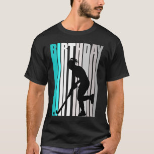 Cool Orange Retro Girls Hockey Birthday Happy Colo T-Shirt