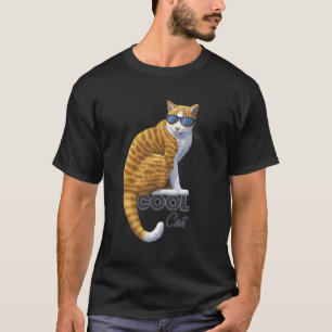 Cool Orange Tabby Cat Wearing Sunglasses T-Shirt