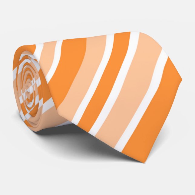 cool orange white stripe pattern  tie (Rolled)