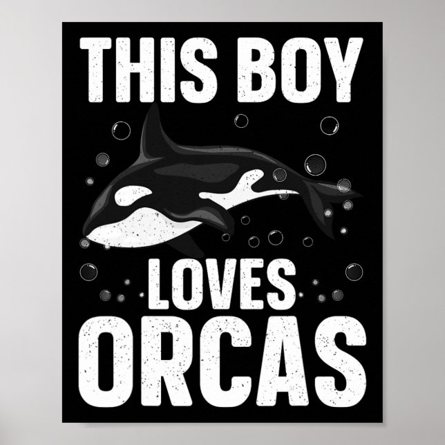 Cool Orca Design For Boys Kids Men Sea Orca Whale  Poster (Front)