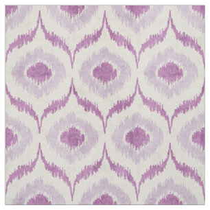 Cool orchid purple and white ikat tribal pattern fabric