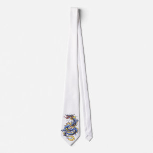Cool Oriental Blue  Dragon   tie