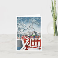 Cool oriental Hasui Kawase winter scenery art