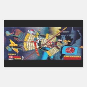 Cool oriental japanese Ancient Legendary General Rectangular Sticker