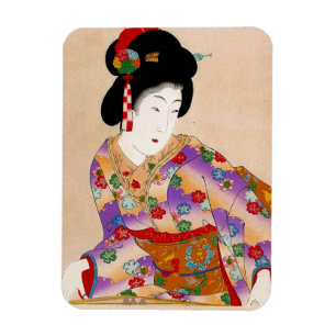 Cool oriental japanese classic geisha lady art magnet