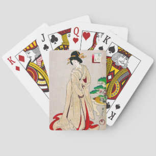 Cool oriental japanese classic geisha lady art playing cards
