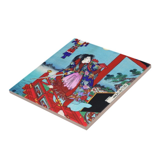 Cool oriental japanese classic Hero Warrior art Ceramic Tile (Side)