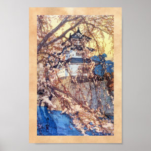 Cool oriental japanese classic Hirosaki Castle art Poster