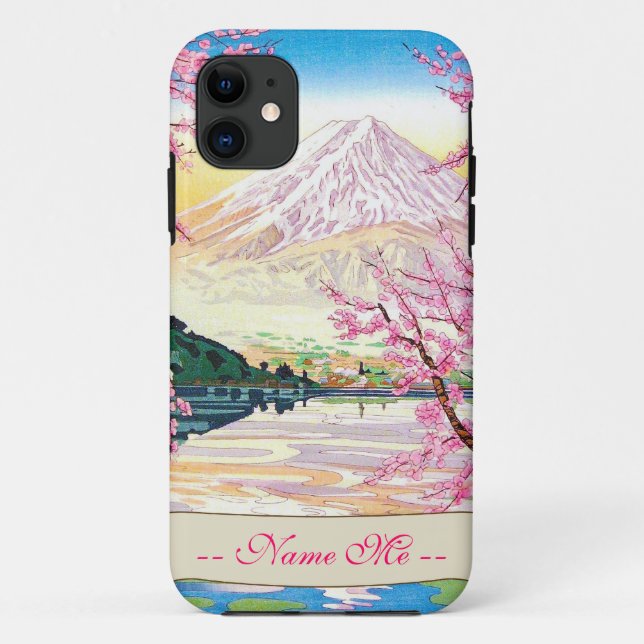Cool oriental japanese Fuji spring cherry tree Case-Mate iPhone Case (Back)