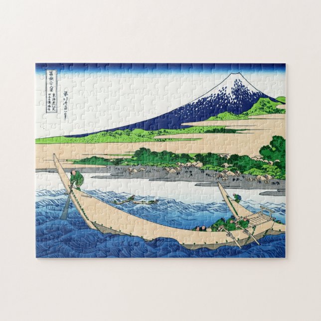 Cool oriental japanese Hokusai Fuji View landscape Jigsaw Puzzle (Horizontal)