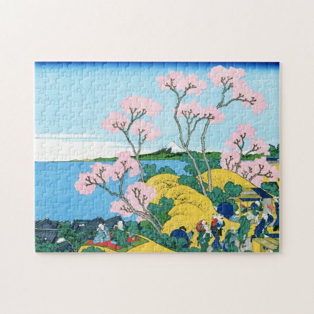 Cool oriental japanese Hokusai Fuji View landscape Jigsaw Puzzle (Horizontal)