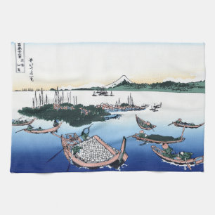 Cool oriental japanese Hokusai Fuji View landscape Tea Towel