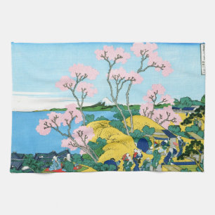 Cool oriental japanese Hokusai Fuji View landscape Tea Towel