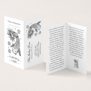 Cool Oriental Japanese Koi Carp Fish Lotus flower Business Card