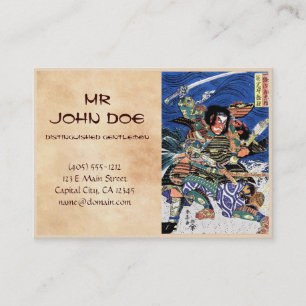 Cool oriental japanese legendary warrior samurai business card