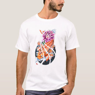 Cool Oriental Japanese Orange Koi Fish Carp Lotus T-Shirt