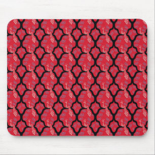 Cool oriental japanese peacock abstract pattern mouse pad