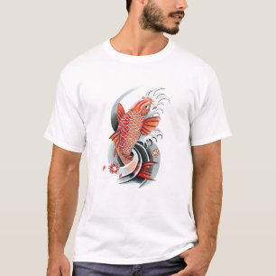 Cool Oriental Japanese Red Koi Carp Fish tattoo T-Shirt