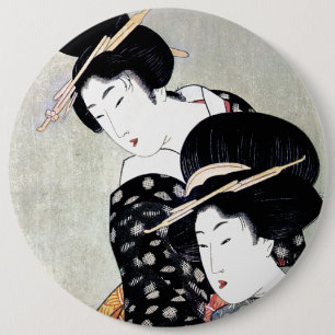 Cool Oriental Japanese Traditional Geisha art 6 Cm Round Badge